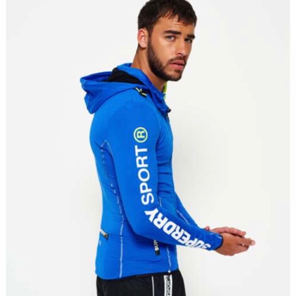 Superdry Blue Sport Hoodie - Picture 6 of 8